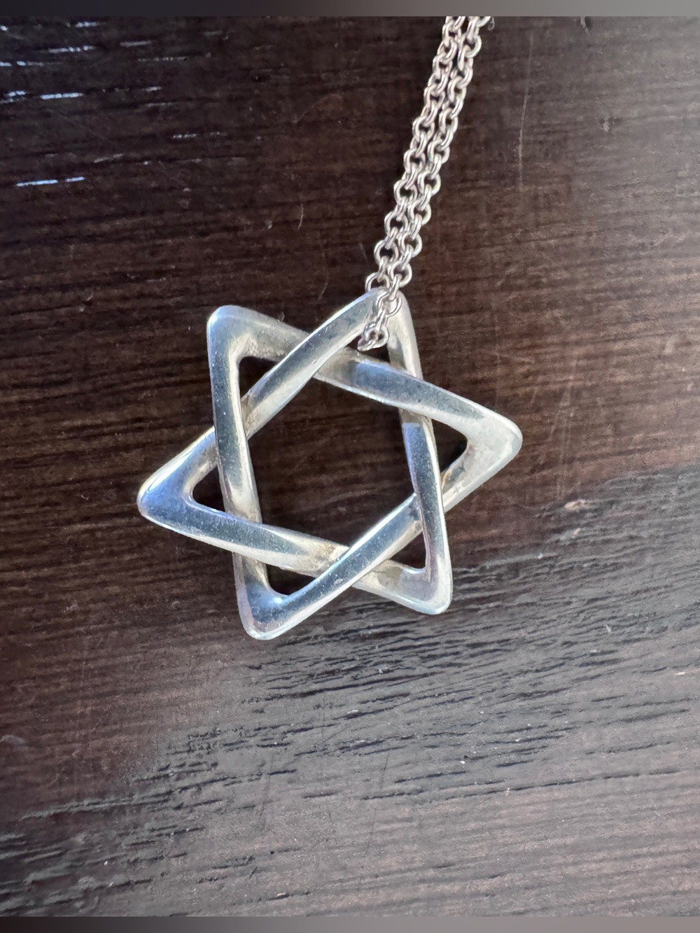 TIFFANY & CO Elsa Peretti Silver Star of David Pendant Necklace - Picture 3 of 8